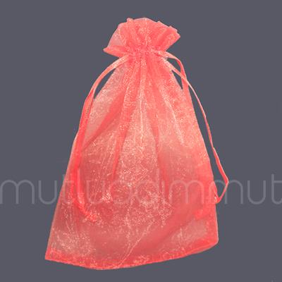 50 Adet 12x17cm Düz Organze Büzgülü Kese