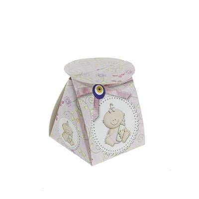 50 Adet 4x4,5cm Mini Karton Lokumluk Bebekli Demonte