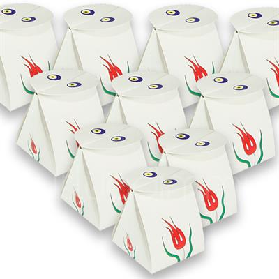 50 Adet İçinde Kına Olan Kına Kutusu Lale Motif