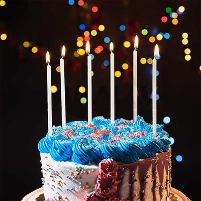 6 Adet 15cm Pasta Mumu İnce Mum