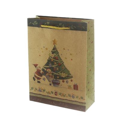 6 Adet 15x20cm Kraft Karton Çanta Çam Ağaçlı