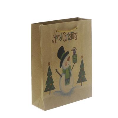 6 Adet 15x20cm Kraft Karton Çanta Kardan Adam