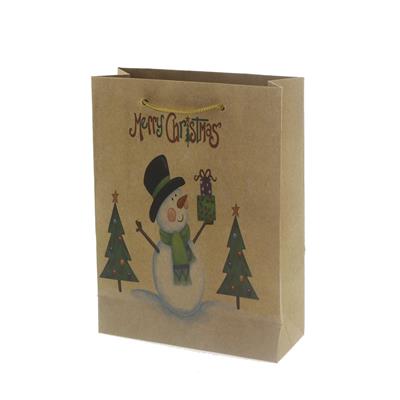 6 Adet 15x20cm Kraft Karton Çanta Kardan Adam