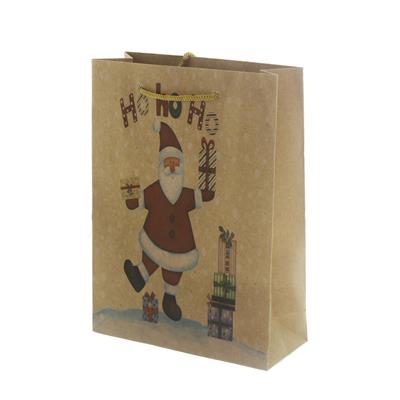 6 Adet 15x20cm Kraft Karton Çanta Noel Babalı Hohoho