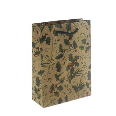 6 Adet 15x20cm Kraft Karton Çanta Yapraklı