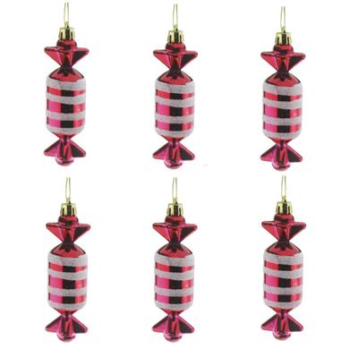 6 Adet 3x11cm Plastik Şeker Ağaç Süsü