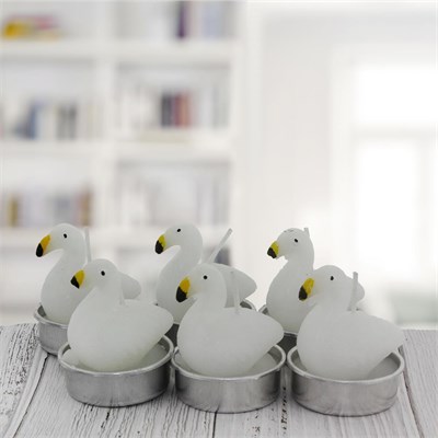 6 Adet 4cm Flamingo Tealight Mum