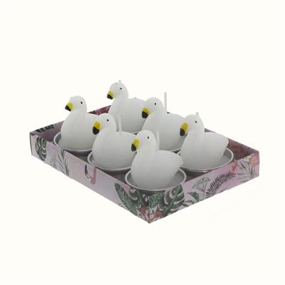 6 Adet 4cm Flamingo Tealight Mum
