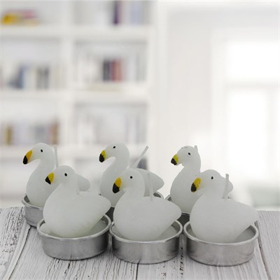 6 Adet 4cm Flamingo Tealight Mum