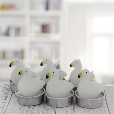 6 Adet 4cm Flamingo Tealight Mum