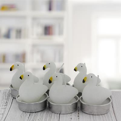 6 Adet 4cm Flamingo Tealight Mum