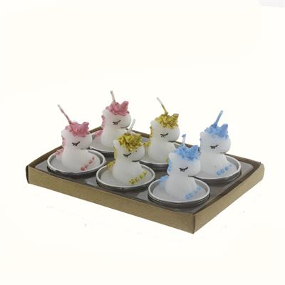 6 Adet 4cm Unicorn At Tealight Mum