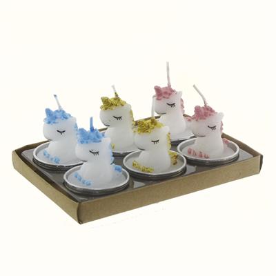 6 Adet 4cm Unicorn At Tealight Mum