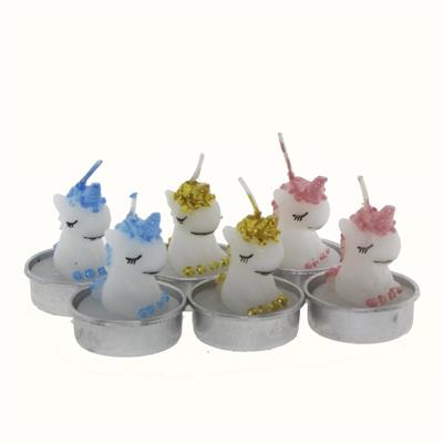 6 Adet 4cm Unicorn At Tealight Mum