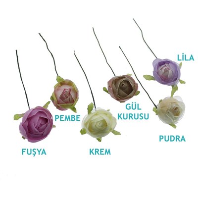 6 Adet 5cm Kumaş Tomurcuk Gül