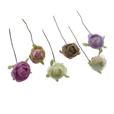 6 Adet 5cm Kumaş Tomurcuk Gül