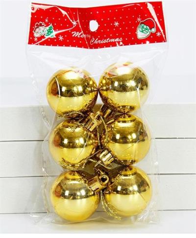 6 Adet 5cm Yılbaşı Topu Ağaç Süsü