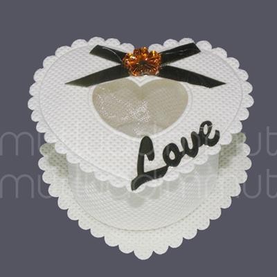 6 Adet Altın Love Yazılı Kumaş Kutu