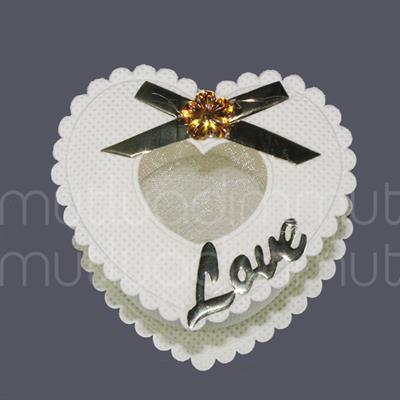 6 Adet Altın Love Yazılı Kumaş Kutu