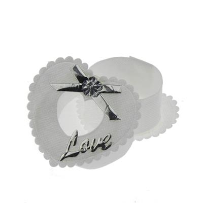 6 Adet Gümüş Love Yazılı Kumaş Kutu