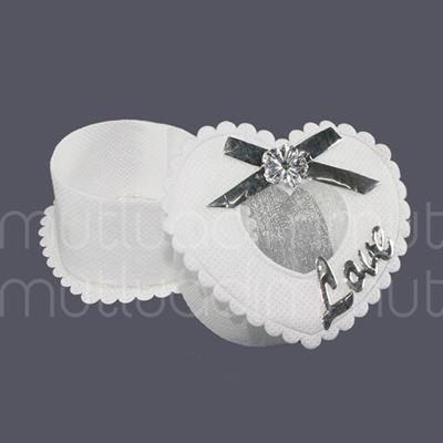 6 Adet Gümüş Love Yazılı Kumaş Kutu