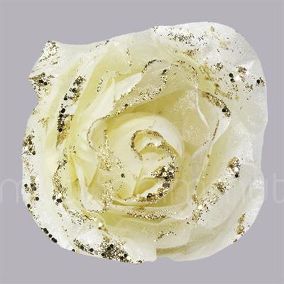 6 Adet Parlak Simli Kumaş Büyük Gül