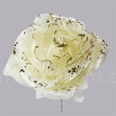 6 Adet Parlak Simli Kumaş Büyük Gül