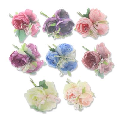 6 Demet Üç Çiçekli Tohumlu Çiçek Yaka Gülü