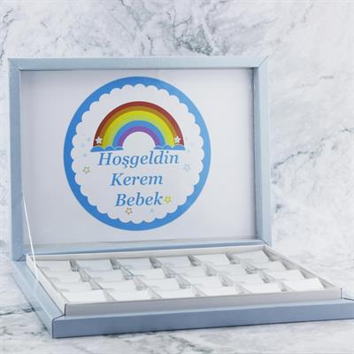 72 Adet (500gr.) İsim Etiketli Gökkuşağı Bebek Çikolata