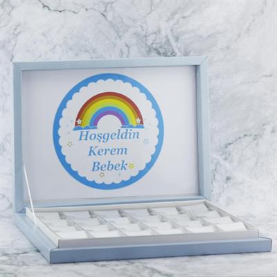 72 Adet (500gr.) İsim Etiketli Gökkuşağı Bebek Çikolata