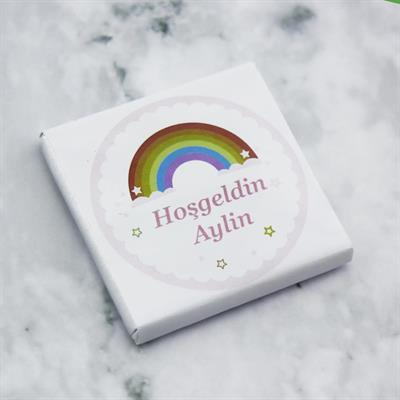 72 Adet (500gr.) İsim Etiketli Gökkuşağı Bebek Çikolata