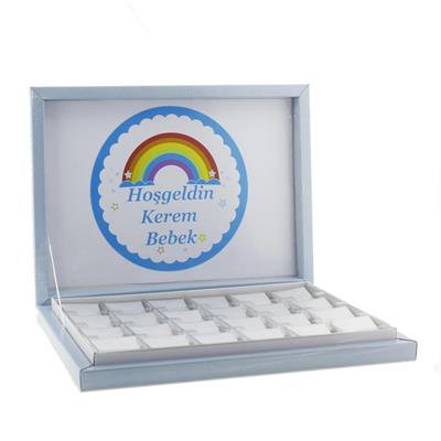 72 Adet (500gr.) İsim Etiketli Gökkuşağı Bebek Çikolata