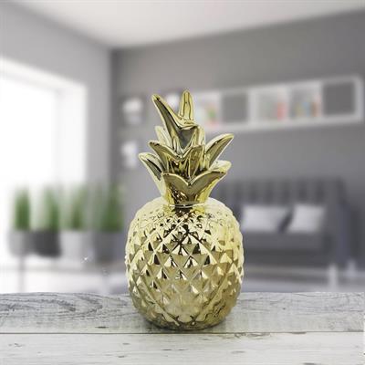 7x15cm Ananas Metalize Dekor Biblo