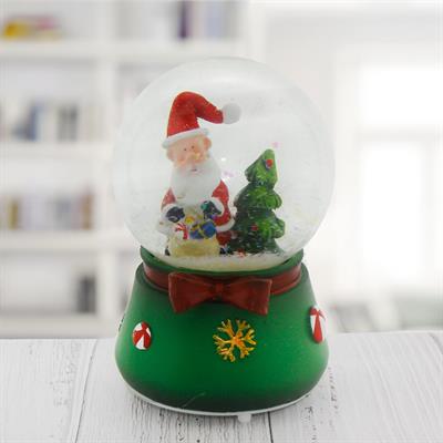 8x12cm Müzikli Işıklı Kar Küresi Noel Baba Yılbaşı