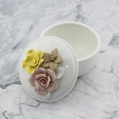 8x7cm Çiçekli Porselen Şekerlik