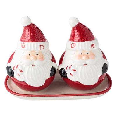 9cm Seramik Tuzluk Karabiberlik Seti Noel Baba Yılbaşı