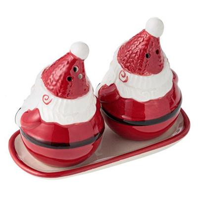 9cm Seramik Tuzluk Karabiberlik Seti Noel Baba Yılbaşı