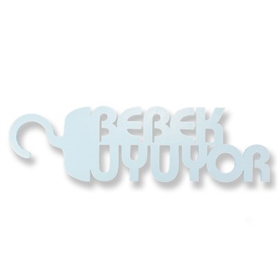 Ahşap Bebek Uyuyor Kapı Askısı 30x8,5cm