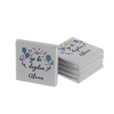 Ahşap Kutuda 24 Adet Çikolata İsme Özel İyi ki Doğdun Doğumgünü