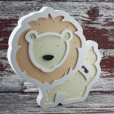 Ahşap Led Işıklı Pilli Arslan Dekor