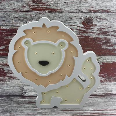 Ahşap Led Işıklı Pilli Arslan Dekor