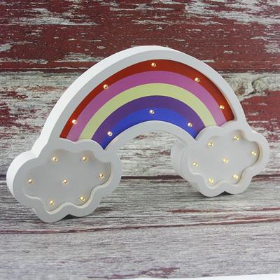 Ahşap Led Işıklı Pilli Gökkuşağı Dekor