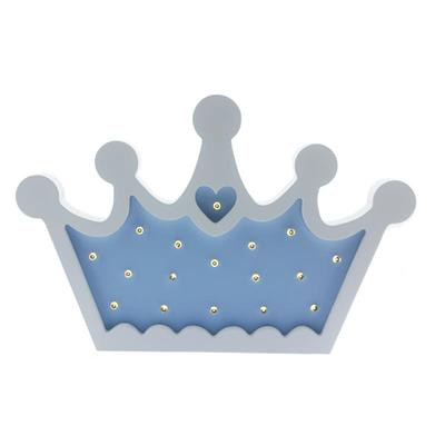 Ahşap Led Işıklı Pilli Kral Tacı Mavi