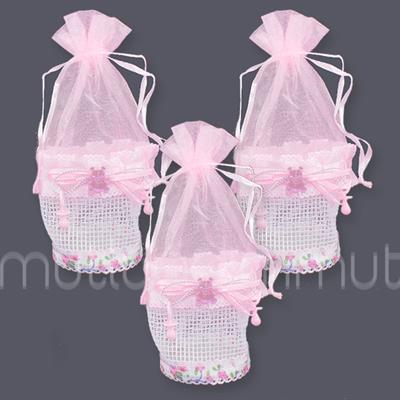 Ayıcıklı Tüllü Keseli Bebek Çanta 12 Adet