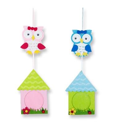 Baykuşlu Çerçeveli Keçe Küçük Kapı Süsü