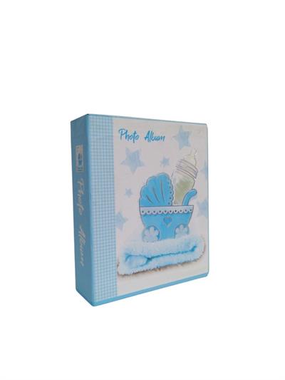 Bebek Fotoğraf Albümü 13x17cm Mavi Pusetli