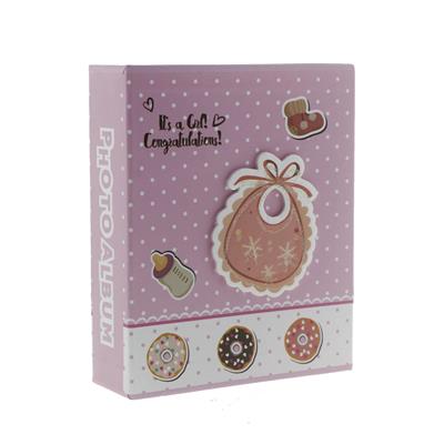 Bebek Fotoğraf Albümü 13x17cm Pembe Önlüklü