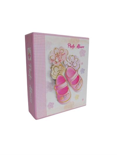 Bebek Fotoğraf Albümü 13x17cm Pembe Patikli