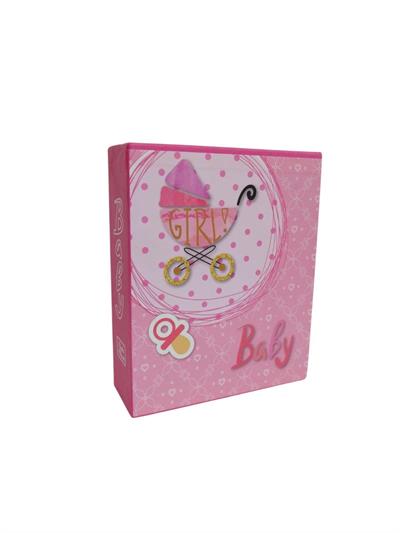Bebek Fotoğraf Albümü 13x17cm Pembe Pusetli Baskılı