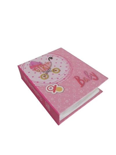 Bebek Fotoğraf Albümü 13x17cm Pembe Pusetli Baskılı